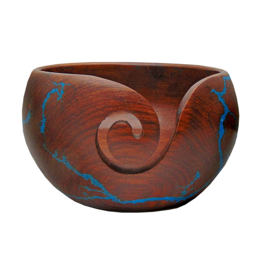 Yarn Bowl - Sheesham Wood Bowl With Blue Resin Inlay (Copy)