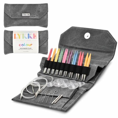 LYKKE Driftwood 5" Interchangeable Set Colour - Grey Denim Effect Needles & Hooks Lykke The Wool Queen 841275198739