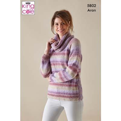 Women's Pullover Patterns King Cole KC5802 Patterns The Wool Queen The Wool Queen